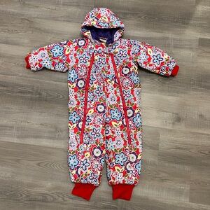 Vtg Hanna Andersson Bright Floral Snowsuit